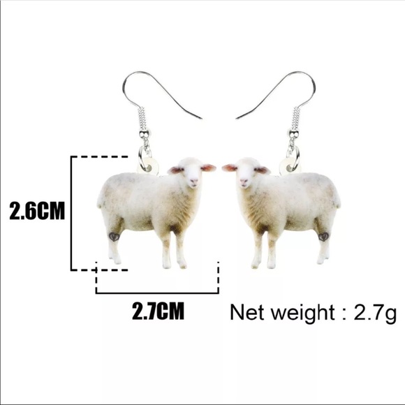Sheep Acrylic Earrings - Picture 5 of 5